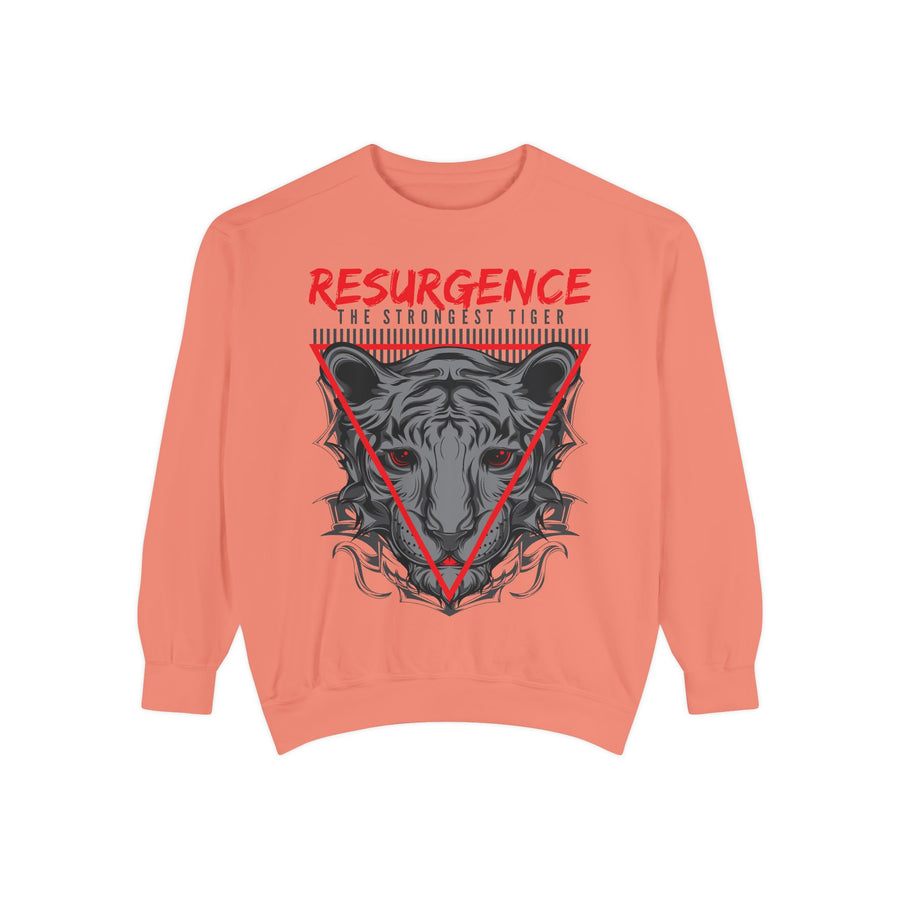 Resurgence Tiger Sweatshirt, Unisex Graphic Hoodie, Trendy Streetwear, Animal Lover Gift, Cozy Fashion for Fall, Statement Apparel