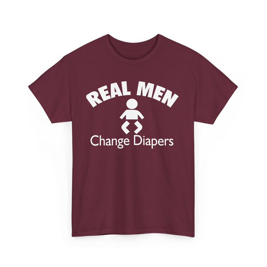 Unisex Humor Tee - 'Real Men Change Diapers'