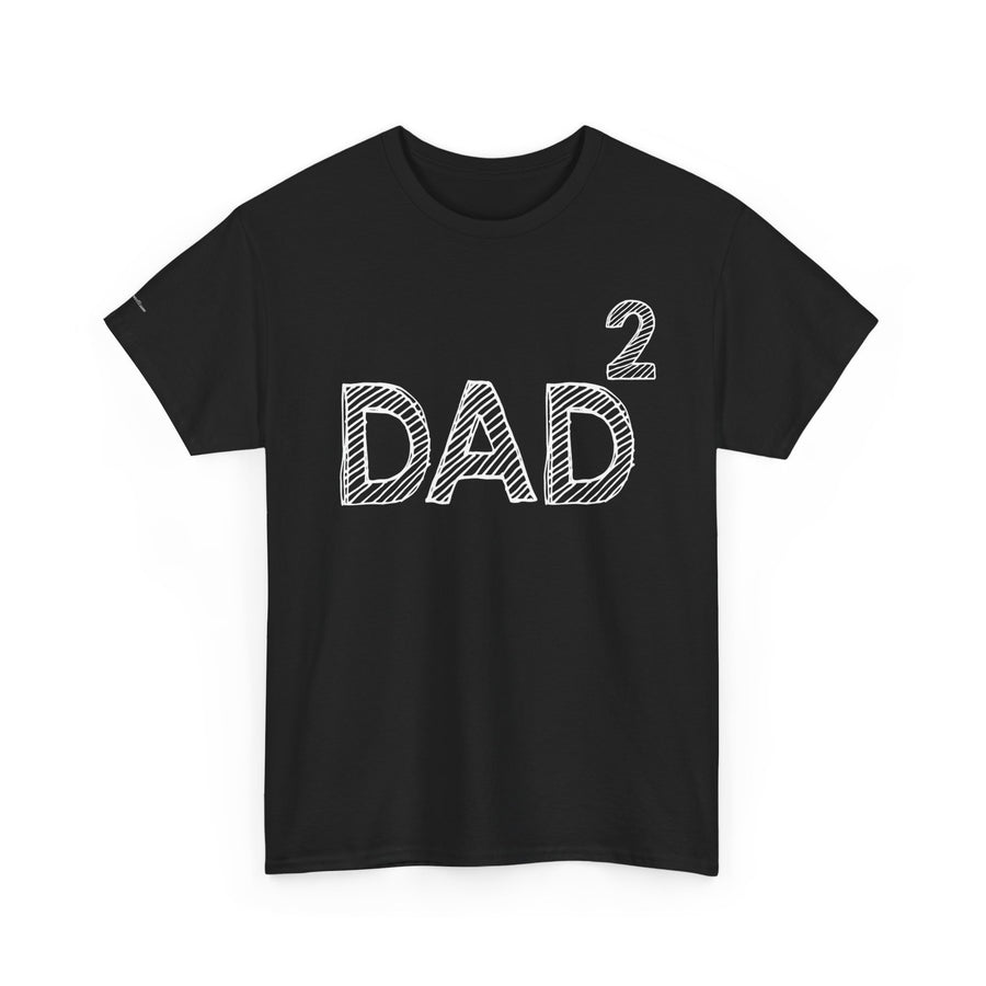 Dad Squared Unisex Heavy Cotton Tee - Perfect Gift for Father's Day, Birthdays, Dads, Black T-Shirt, Comfortable Casual Wear