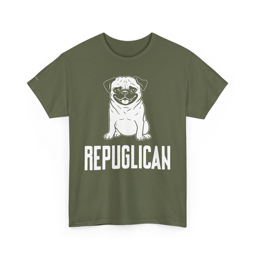 Funny Pug Republican Tee, Unisex Cotton Shirt, Gift for Dog Lovers, Animal Humor Apparel, Perfect for Parties, Casual Wear