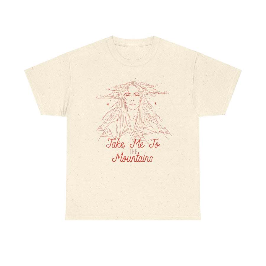Unisex Heavy Cotton Tee - 'Take Me To Mountains' Adventure Shirt, Outdoor Lover Tee, Nature Vibes T-Shirt, Travel Gift Idea, Hiking Apparel