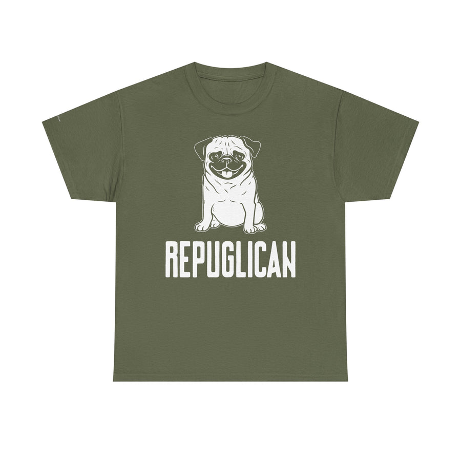 Funny Pug Republican Tee, Unisex Cotton Shirt, Gift for Dog Lovers, Animal Humor Apparel, Perfect for Parties, Casual Wear