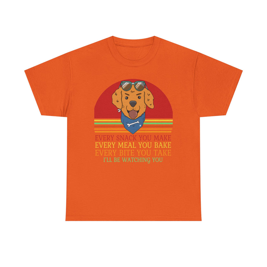 Watchful Dog Snack Lover Tee, Cute Pet Shirt Gift, Animal Lover Humor T-Shirt, Dog Mom Apparel, Funny Gift for Dog Owners