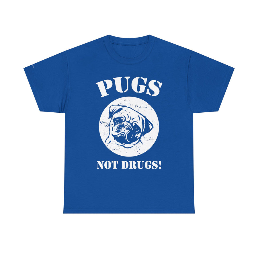 Pugs Not Drugs Unisex Heavy Cotton Tee | Funny Dog Lovers T-Shirt, Gift for Pet Owners, Casual Wear, Dog-Themed Apparel, Pug Enthusiast Top
