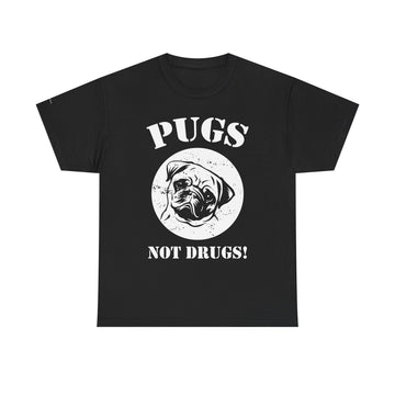 Pugs Not Drugs Unisex Heavy Cotton Tee | Funny Dog Lovers T-Shirt, Gift for Pet Owners, Casual Wear, Dog-Themed Apparel, Pug Enthusiast Top