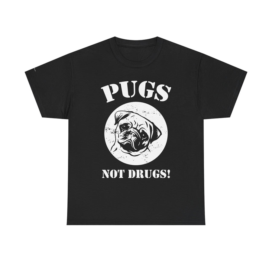 Pugs Not Drugs Unisex Heavy Cotton Tee | Funny Dog Lovers T-Shirt, Gift for Pet Owners, Casual Wear, Dog-Themed Apparel, Pug Enthusiast Top