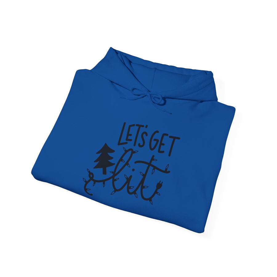 Unisex Hooded Sweatshirt - "Let's Get Lit" for Cozy Winter Nights, Perfect for Holiday Gatherings, Parties, Gifts, and Everyday Wear