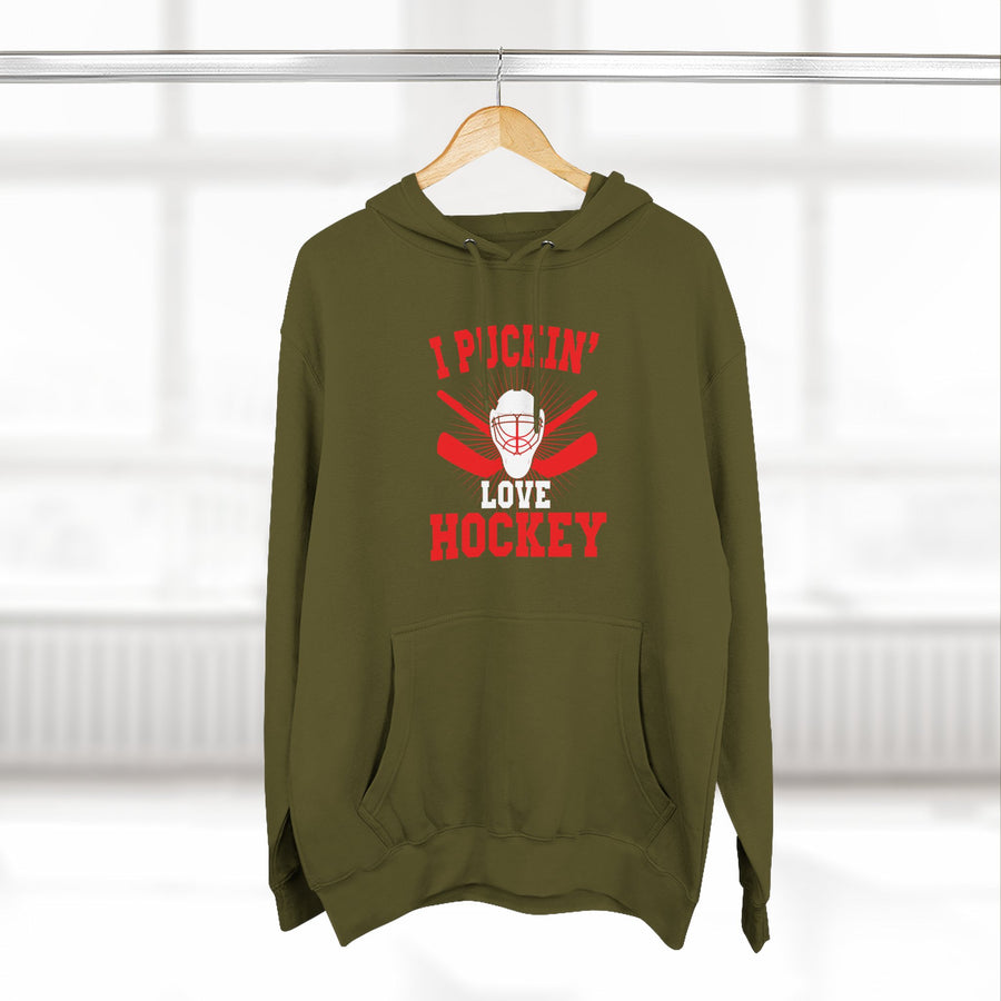 I Pickin' Love Hockey Hoodie | Cozy Sports Fleece Sweatshirt | Perfect for Hockey Fans, Game Day, Gifts, Winter Wear, Sports Apparel