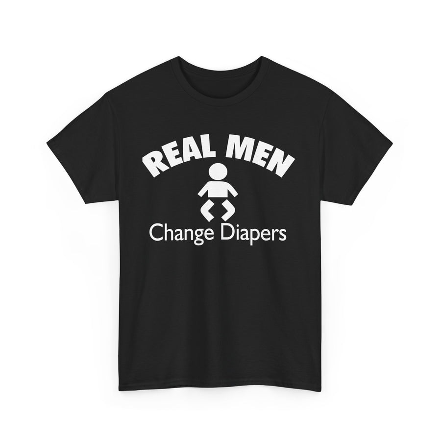 Unisex Humor Tee - 'Real Men Change Diapers'