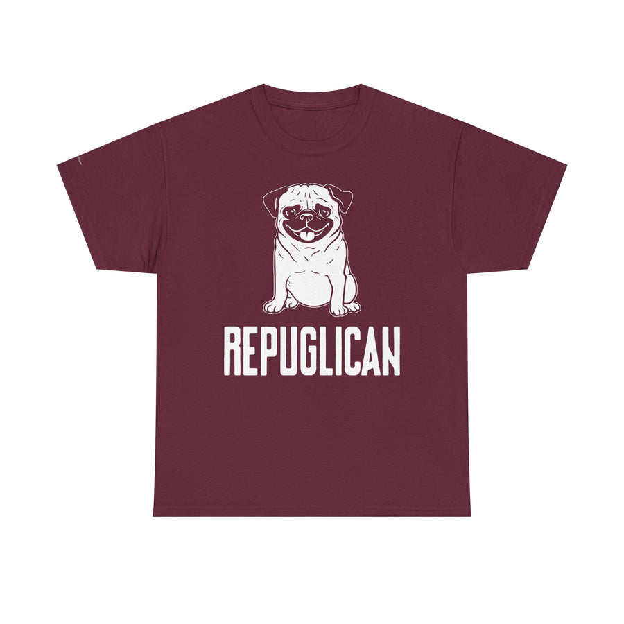 Funny Pug Republican Tee, Unisex Cotton Shirt, Gift for Dog Lovers, Animal Humor Apparel, Perfect for Parties, Casual Wear