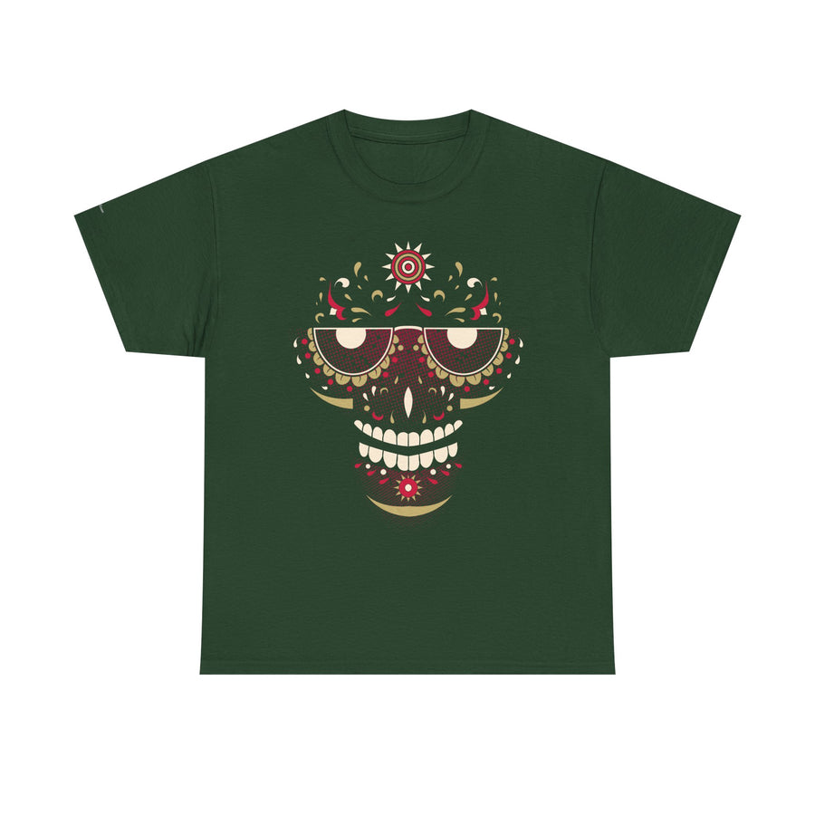 Sugar Skull Graphic Tee, Unisex T-Shirt for Day of the Dead, Halloween, Festive Casual Wear, Unique Gift Idea