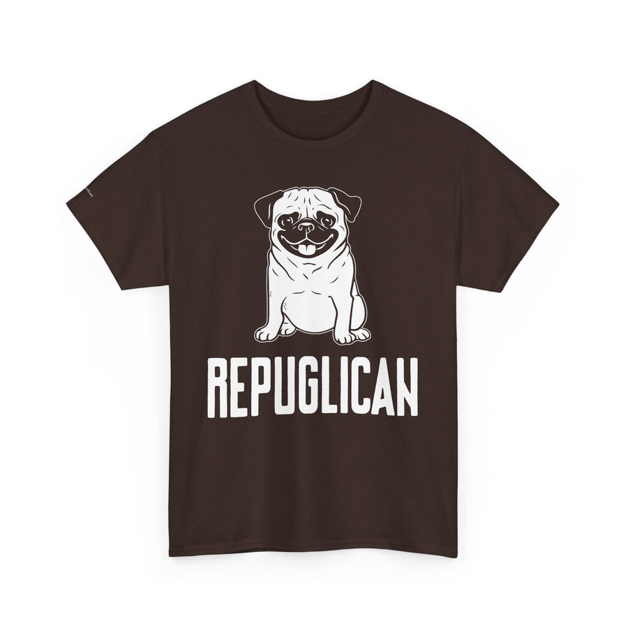 Funny Pug Republican Tee, Unisex Cotton Shirt, Gift for Dog Lovers, Animal Humor Apparel, Perfect for Parties, Casual Wear