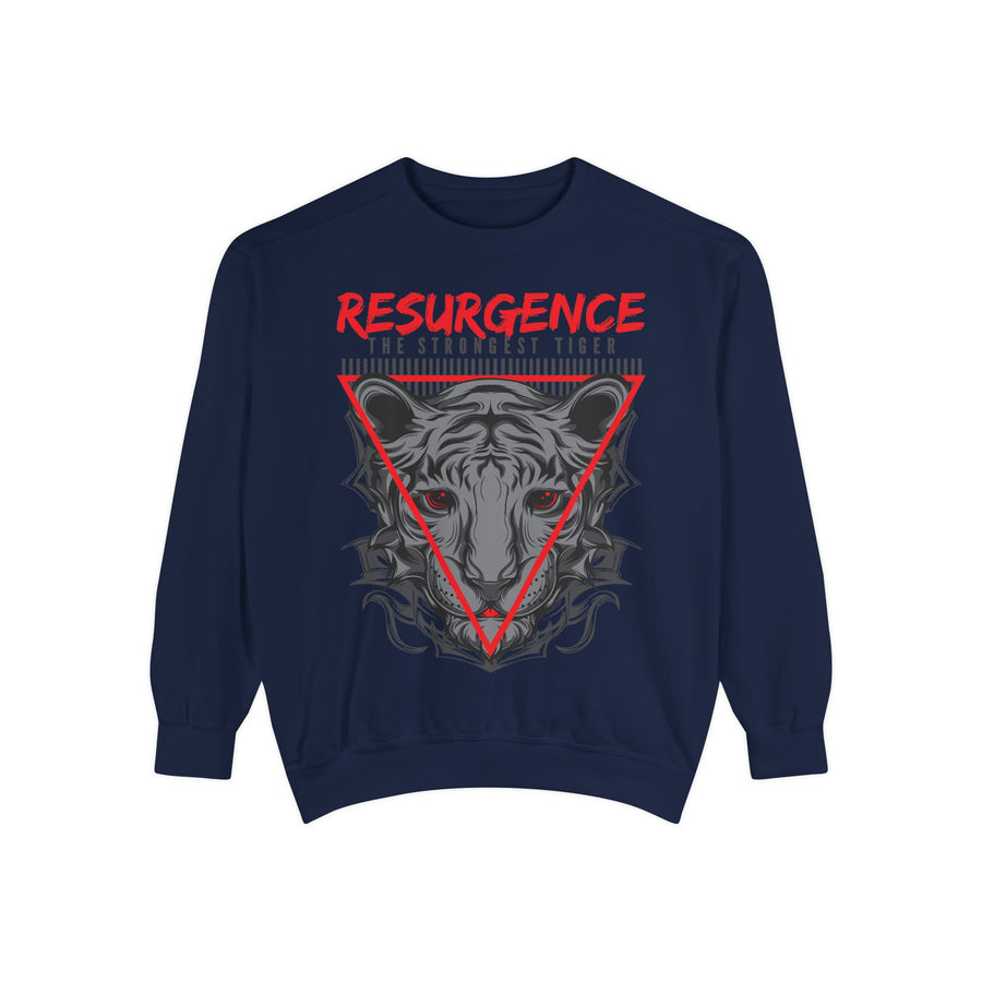 Resurgence Tiger Sweatshirt, Unisex Graphic Hoodie, Trendy Streetwear, Animal Lover Gift, Cozy Fashion for Fall, Statement Apparel