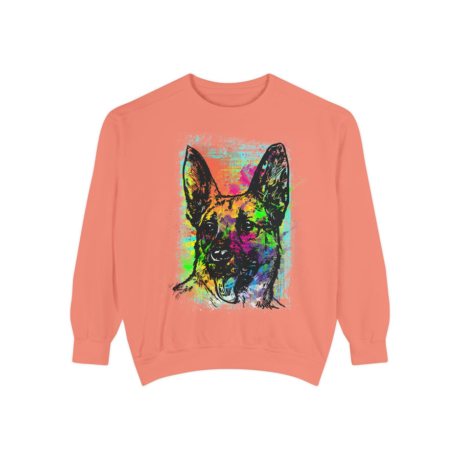 Vibrant Dog Art Sweatshirt, Animal Lover Gift, Cozy Casual Wear, Unisex Fashion, Colorful Pet Sweatshirt, Perfect for Dog Owners