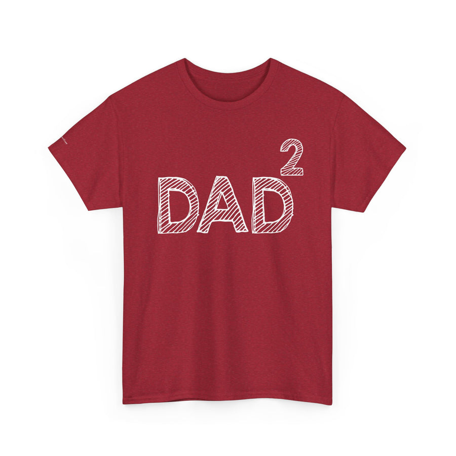 Dad Squared Unisex Heavy Cotton Tee - Perfect Gift for Father's Day, Birthdays, Dads, Black T-Shirt, Comfortable Casual Wear
