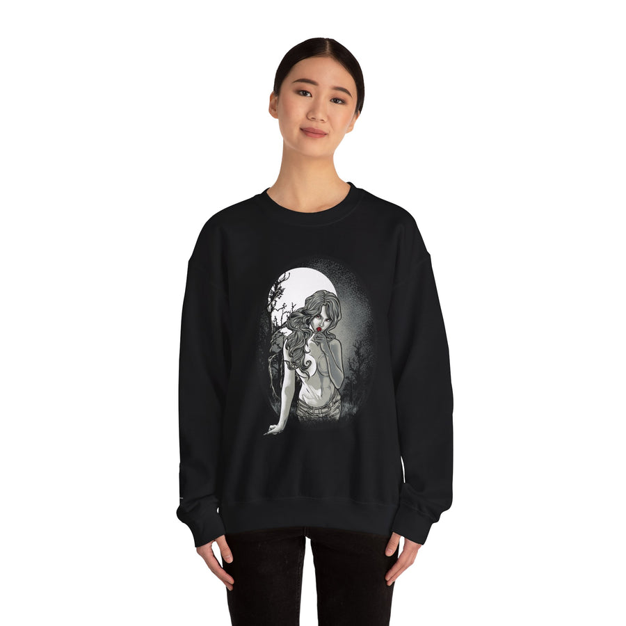 Gothic Art Sweatshirt, Cozy Unisex Crewneck, Dark Aesthetic Clothing, Unique Gifts for Her, Halloween Fashion, Casual Layering