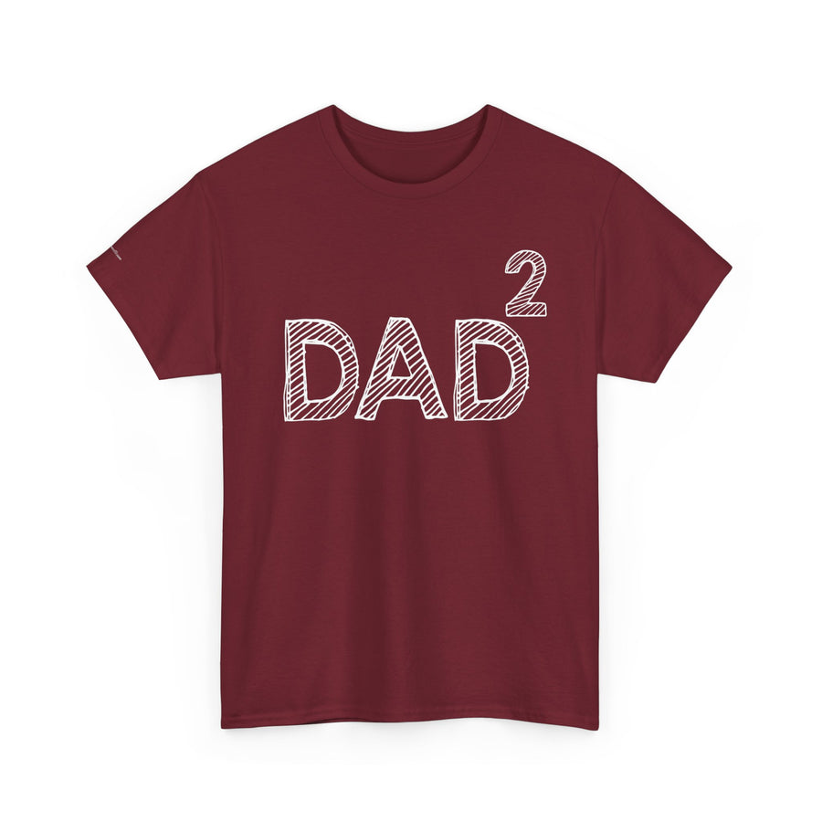 Dad Squared Unisex Heavy Cotton Tee - Perfect Gift for Father's Day, Birthdays, Dads, Black T-Shirt, Comfortable Casual Wear