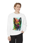 Vibrant Dog Art Sweatshirt, Animal Lover Gift, Cozy Casual Wear, Unisex Fashion, Colorful Pet Sweatshirt, Perfect for Dog Owners