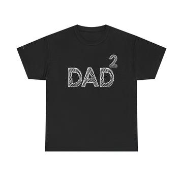 Dad Squared Unisex Heavy Cotton Tee - Perfect Gift for Father's Day, Birthdays, Dads, Black T-Shirt, Comfortable Casual Wear