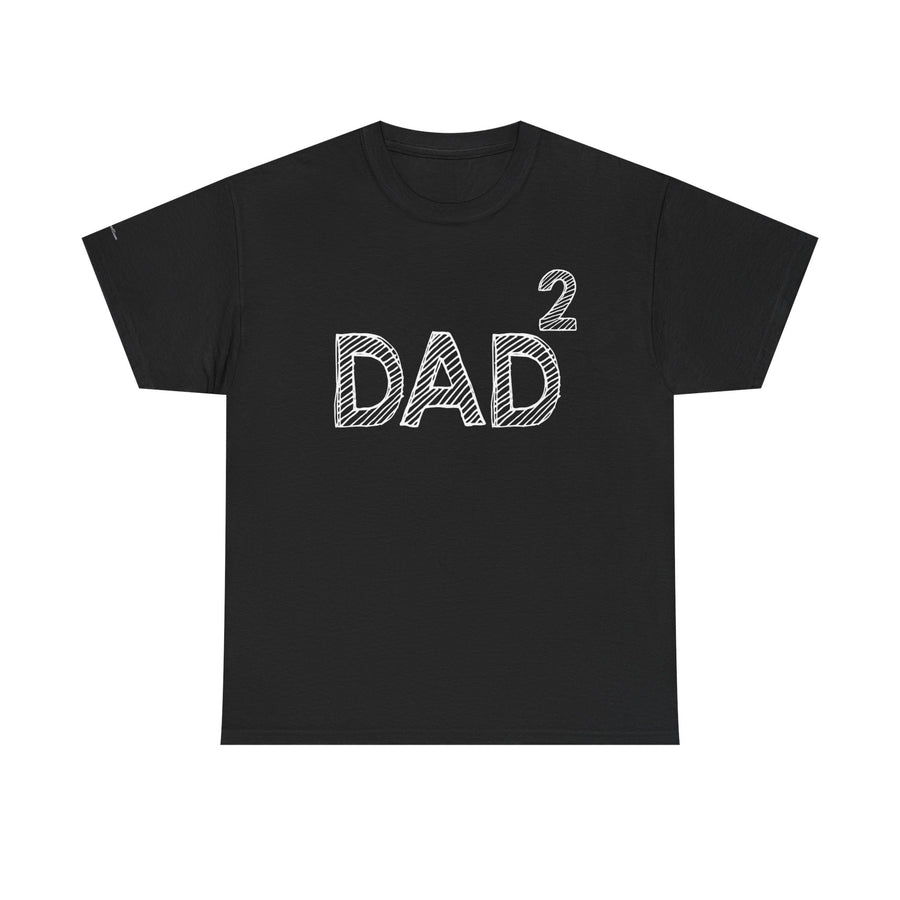 Dad Squared Unisex Heavy Cotton Tee - Perfect Gift for Father's Day, Birthdays, Dads, Black T-Shirt, Comfortable Casual Wear