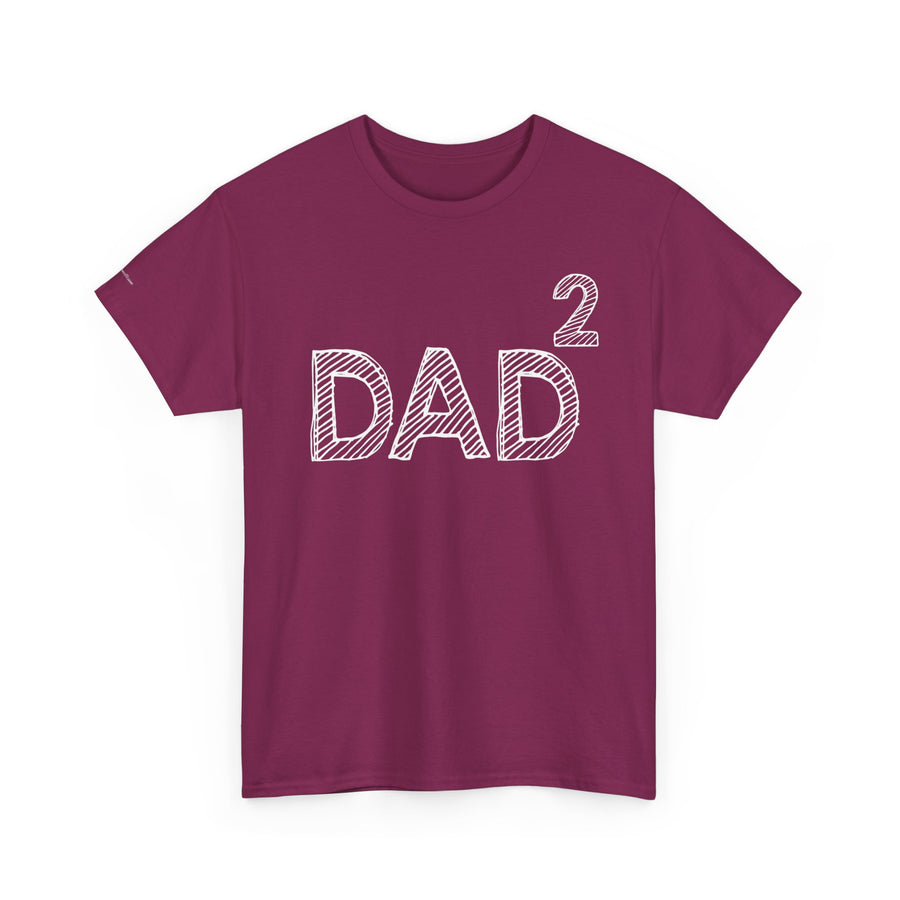 Dad Squared Unisex Heavy Cotton Tee - Perfect Gift for Father's Day, Birthdays, Dads, Black T-Shirt, Comfortable Casual Wear