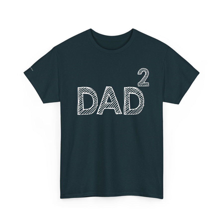 Dad Squared Unisex Heavy Cotton Tee - Perfect Gift for Father's Day, Birthdays, Dads, Black T-Shirt, Comfortable Casual Wear
