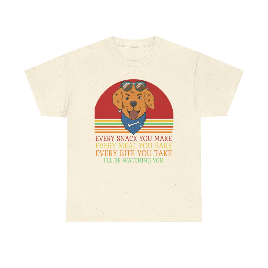 Watchful Dog Snack Lover Tee, Cute Pet Shirt Gift, Animal Lover Humor T-Shirt, Dog Mom Apparel, Funny Gift for Dog Owners
