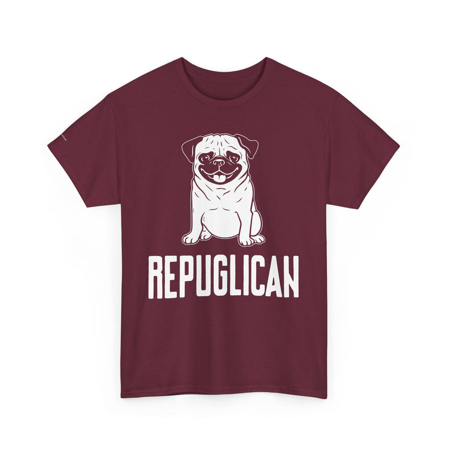 Funny Pug Republican Tee, Unisex Cotton Shirt, Gift for Dog Lovers, Animal Humor Apparel, Perfect for Parties, Casual Wear