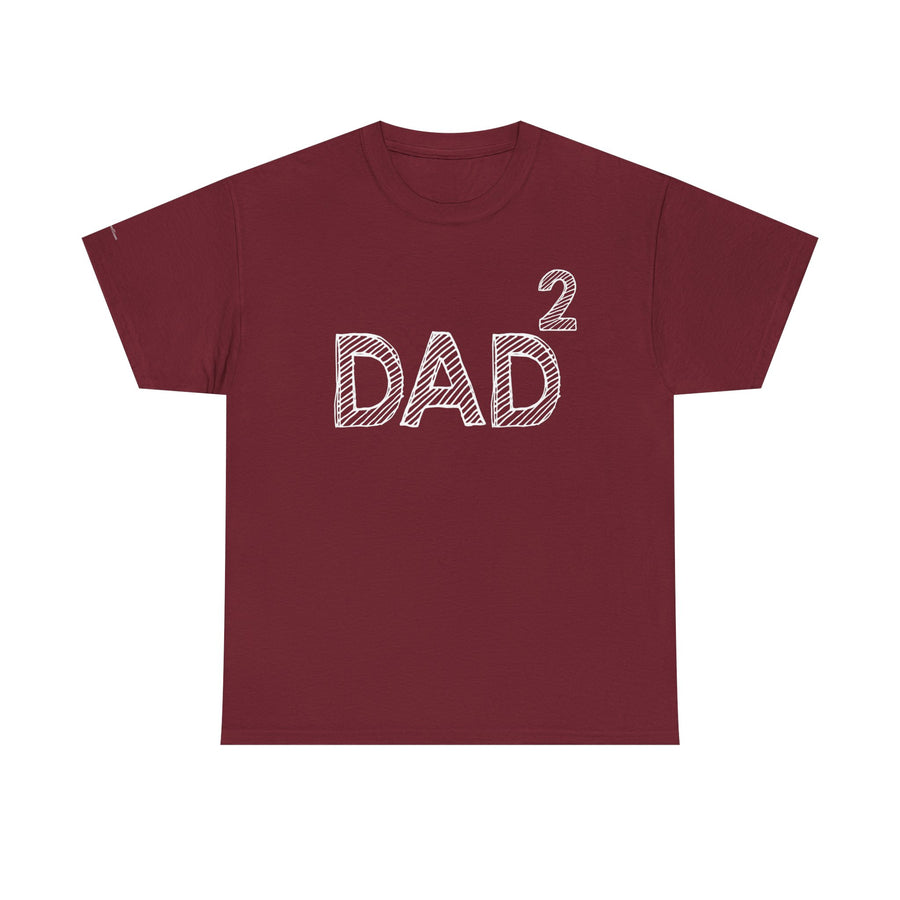 Dad Squared Unisex Heavy Cotton Tee - Perfect Gift for Father's Day, Birthdays, Dads, Black T-Shirt, Comfortable Casual Wear