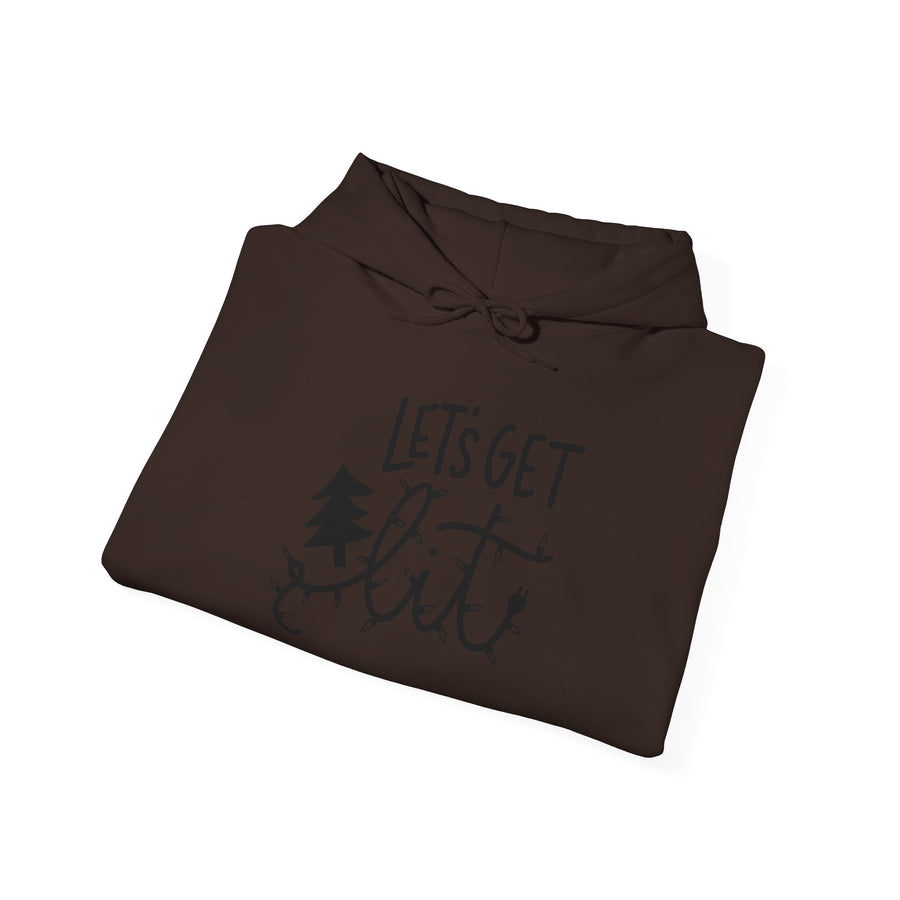 Unisex Hooded Sweatshirt - "Let's Get Lit" for Cozy Winter Nights, Perfect for Holiday Gatherings, Parties, Gifts, and Everyday Wear