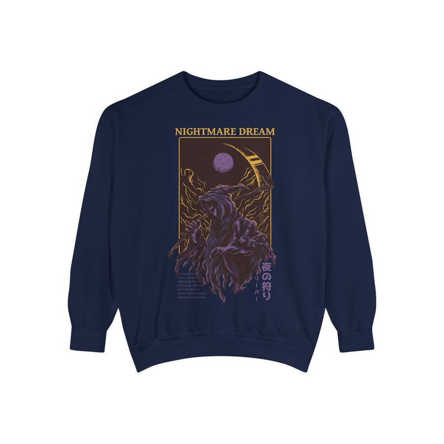 Nightmare Dream Unisex Sweatshirt, Cozy Graphic Pullover, Fall Fashion, Gift for Dreamers, Casual Lounge Wear