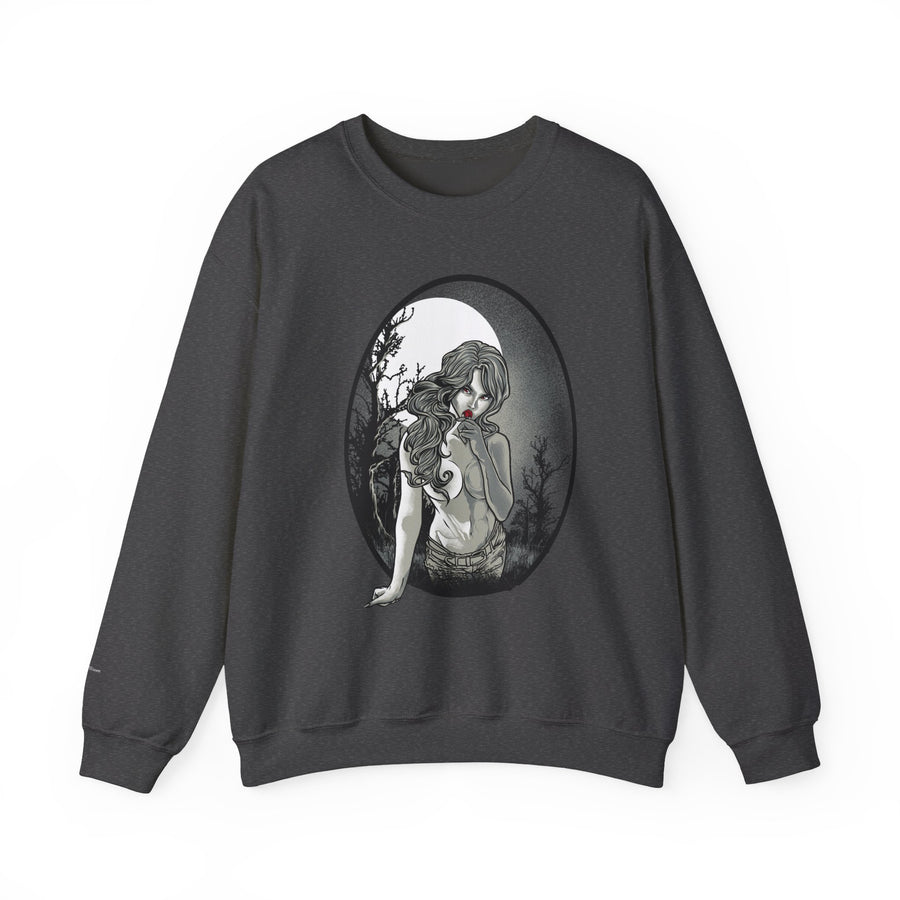 Gothic Art Sweatshirt, Cozy Unisex Crewneck, Dark Aesthetic Clothing, Unique Gifts for Her, Halloween Fashion, Casual Layering