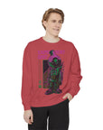 Garment-Dyed Sweatshirt - Street Art Inspired, Unisex, Cool Vibe, Perfect for Casual Wear, Gift for Art Lovers, Trendy Fashion Statement
