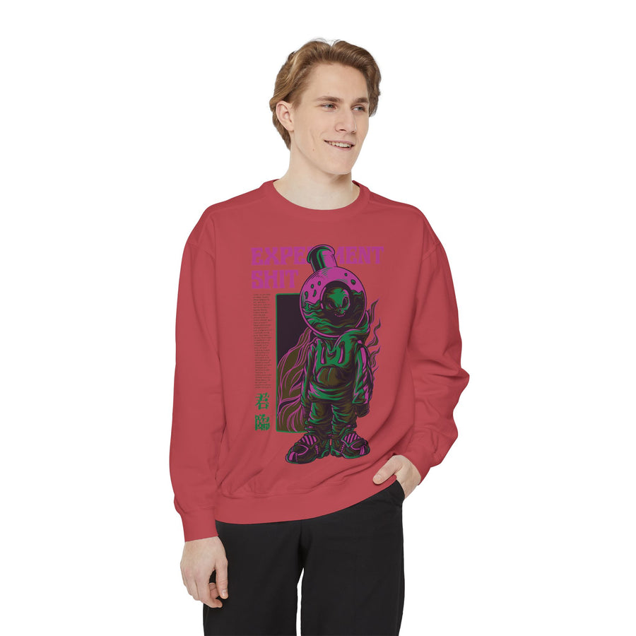 Garment-Dyed Sweatshirt - Street Art Inspired, Unisex, Cool Vibe, Perfect for Casual Wear, Gift for Art Lovers, Trendy Fashion Statement