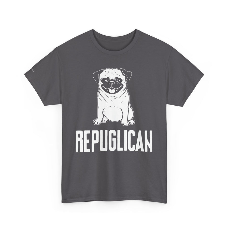 Funny Pug Republican Tee, Unisex Cotton Shirt, Gift for Dog Lovers, Animal Humor Apparel, Perfect for Parties, Casual Wear