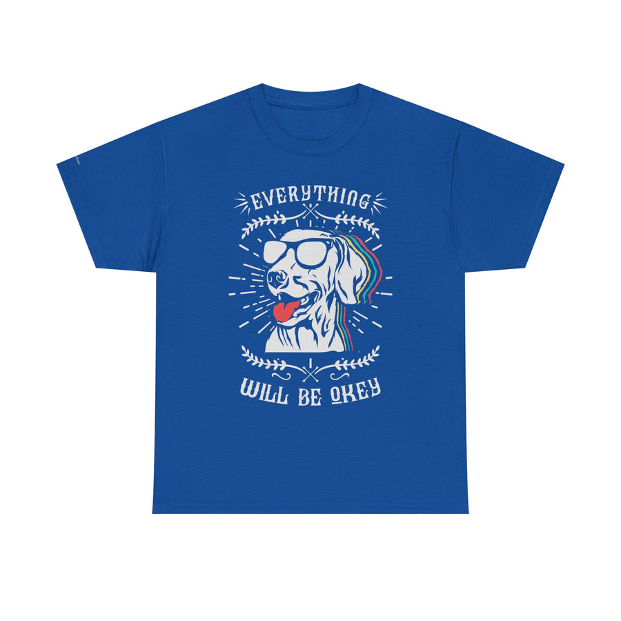 Unisex Heavy Cotton Tee with Positive Dog Graphic, Chill Vibes, Gift for Dog Lovers, Everyday Wear, Motivational Shirt, Casual Tee