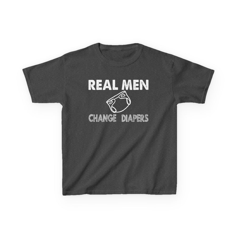 Kids Tee Real Men Change Diapers Fatherhood Graphic Shirt