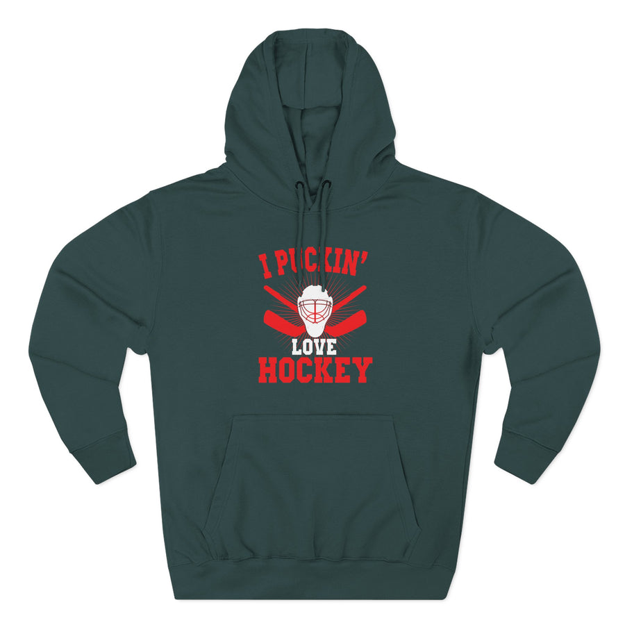 I Pickin' Love Hockey Hoodie | Cozy Sports Fleece Sweatshirt | Perfect for Hockey Fans, Game Day, Gifts, Winter Wear, Sports Apparel