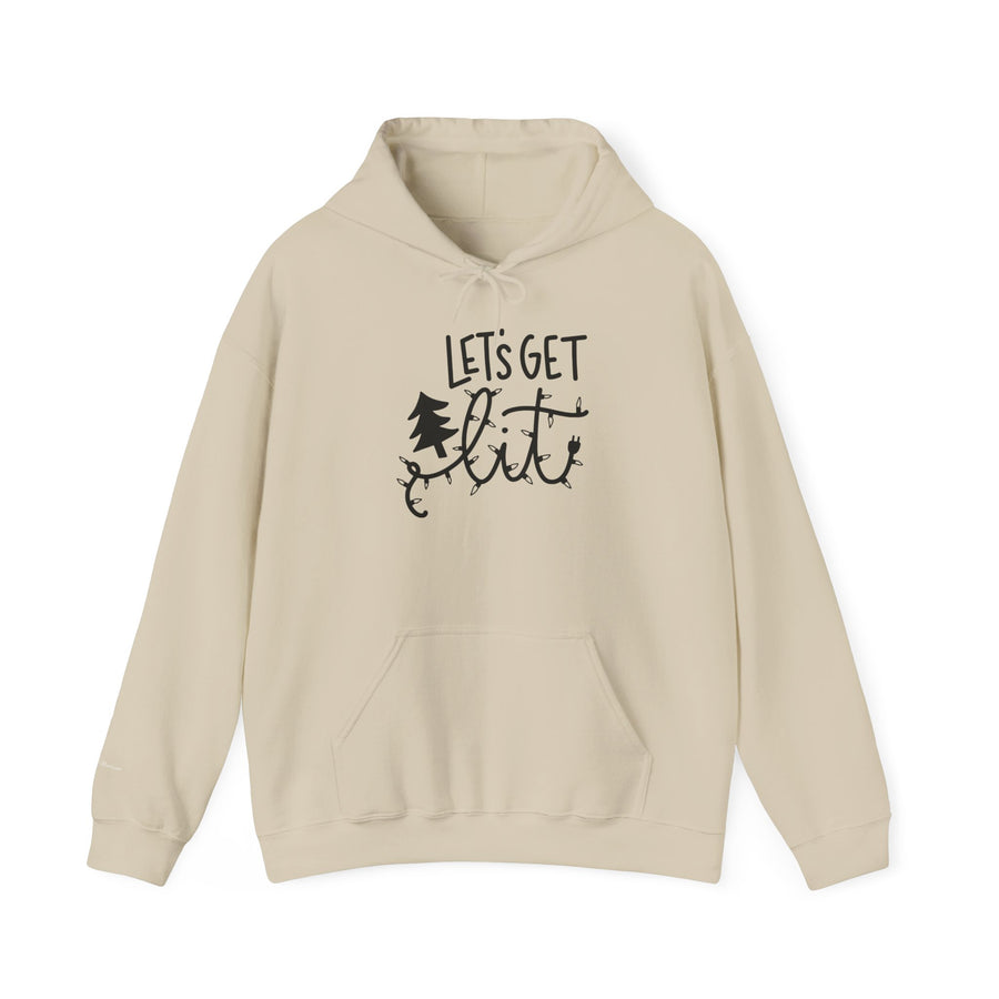 Unisex Hooded Sweatshirt - "Let's Get Lit" for Cozy Winter Nights, Perfect for Holiday Gatherings, Parties, Gifts, and Everyday Wear