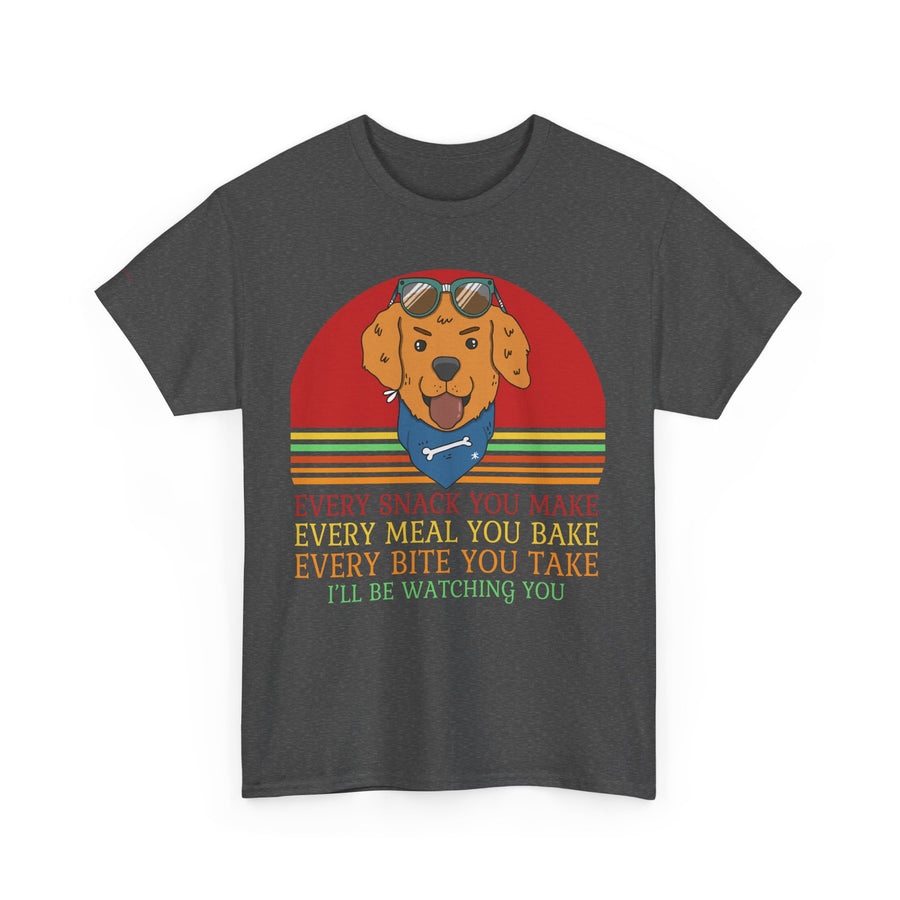 Watchful Dog Snack Lover Tee, Cute Pet Shirt Gift, Animal Lover Humor T-Shirt, Dog Mom Apparel, Funny Gift for Dog Owners