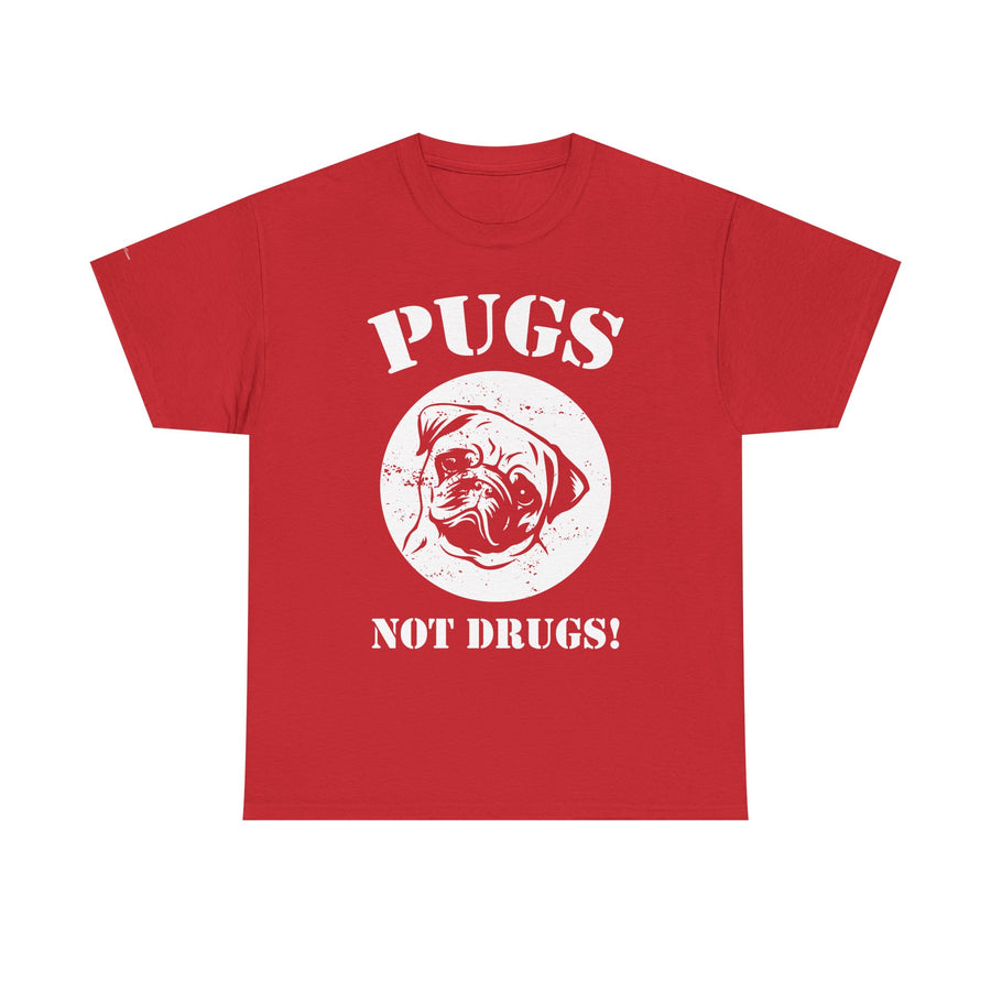 Pugs Not Drugs Unisex Heavy Cotton Tee | Funny Dog Lovers T-Shirt, Gift for Pet Owners, Casual Wear, Dog-Themed Apparel, Pug Enthusiast Top