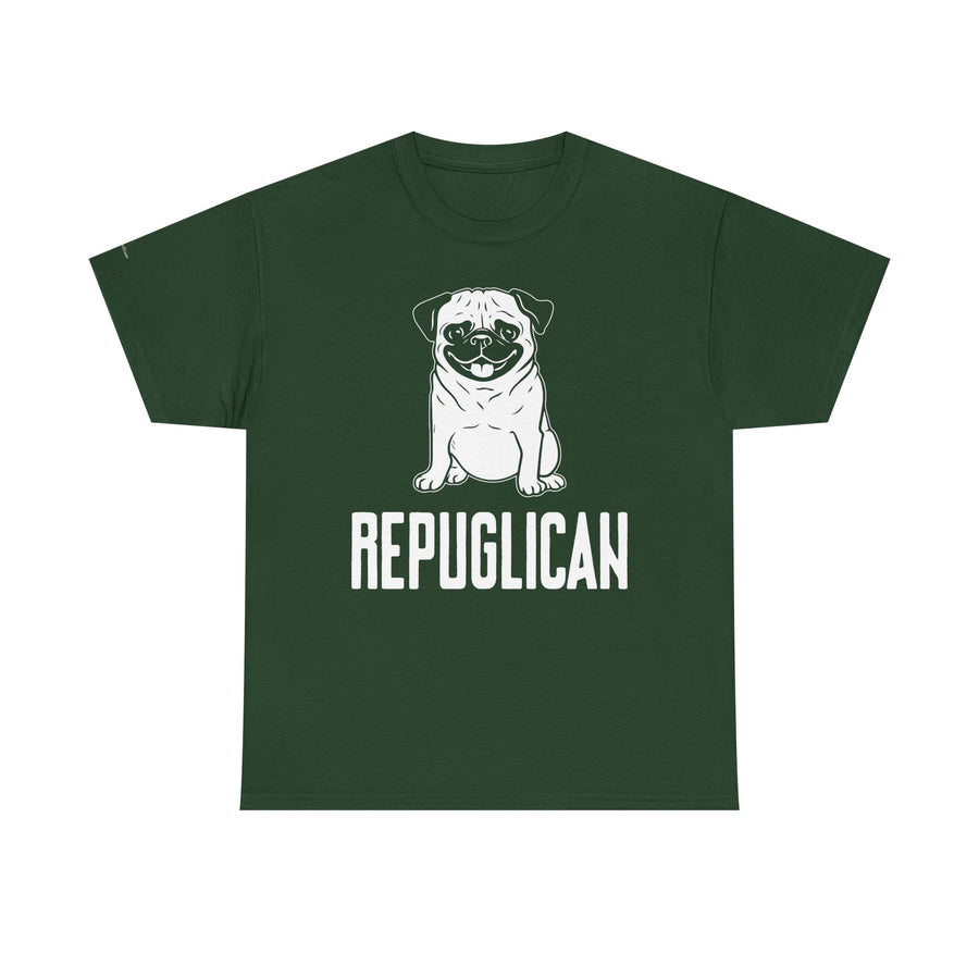 Funny Pug Republican Tee, Unisex Cotton Shirt, Gift for Dog Lovers, Animal Humor Apparel, Perfect for Parties, Casual Wear