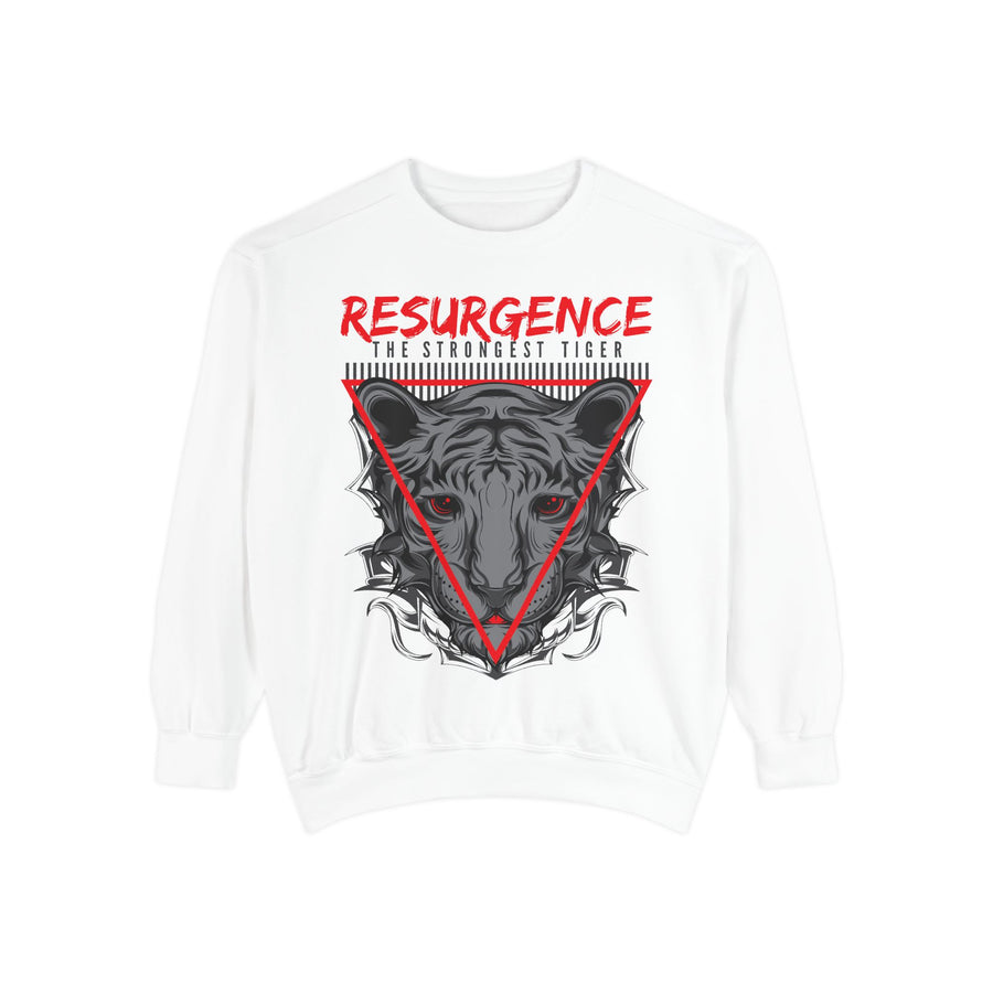 Resurgence Tiger Sweatshirt, Unisex Graphic Hoodie, Trendy Streetwear, Animal Lover Gift, Cozy Fashion for Fall, Statement Apparel