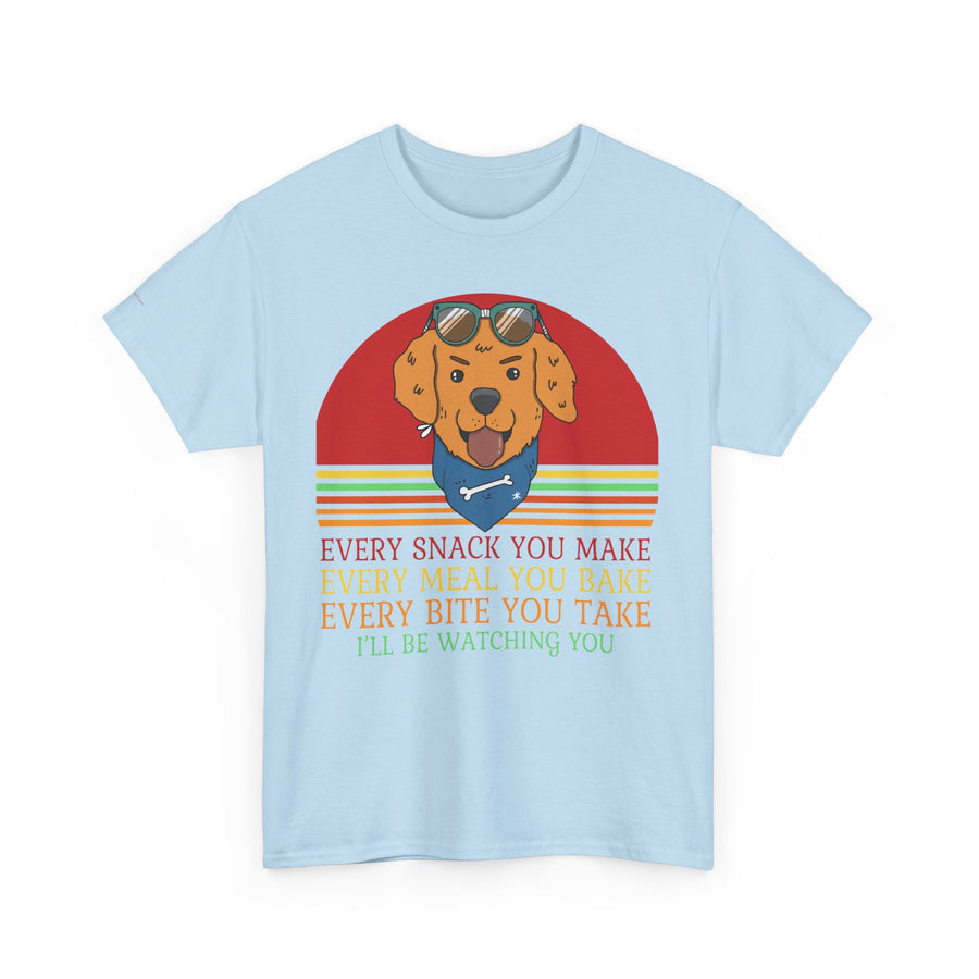 Watchful Dog Snack Lover Tee, Cute Pet Shirt Gift, Animal Lover Humor T-Shirt, Dog Mom Apparel, Funny Gift for Dog Owners