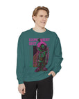 Garment-Dyed Sweatshirt - Street Art Inspired, Unisex, Cool Vibe, Perfect for Casual Wear, Gift for Art Lovers, Trendy Fashion Statement