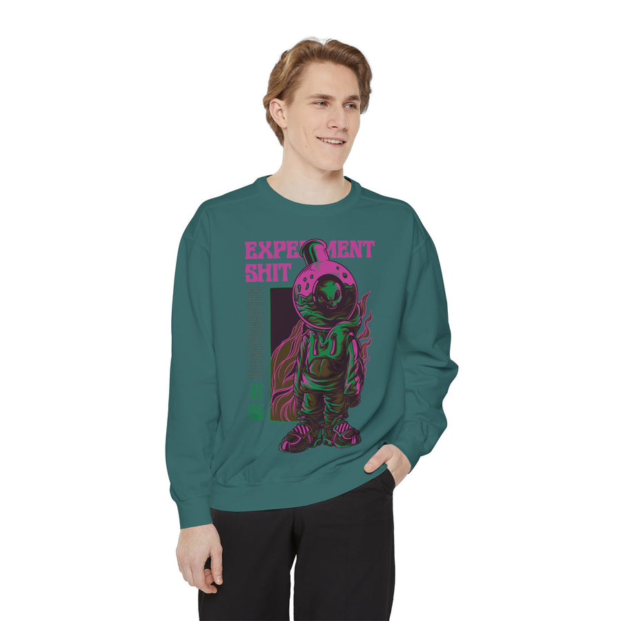 Garment-Dyed Sweatshirt - Street Art Inspired, Unisex, Cool Vibe, Perfect for Casual Wear, Gift for Art Lovers, Trendy Fashion Statement