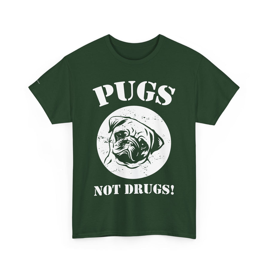 Pugs Not Drugs Unisex Heavy Cotton Tee | Funny Dog Lovers T-Shirt, Gift for Pet Owners, Casual Wear, Dog-Themed Apparel, Pug Enthusiast Top
