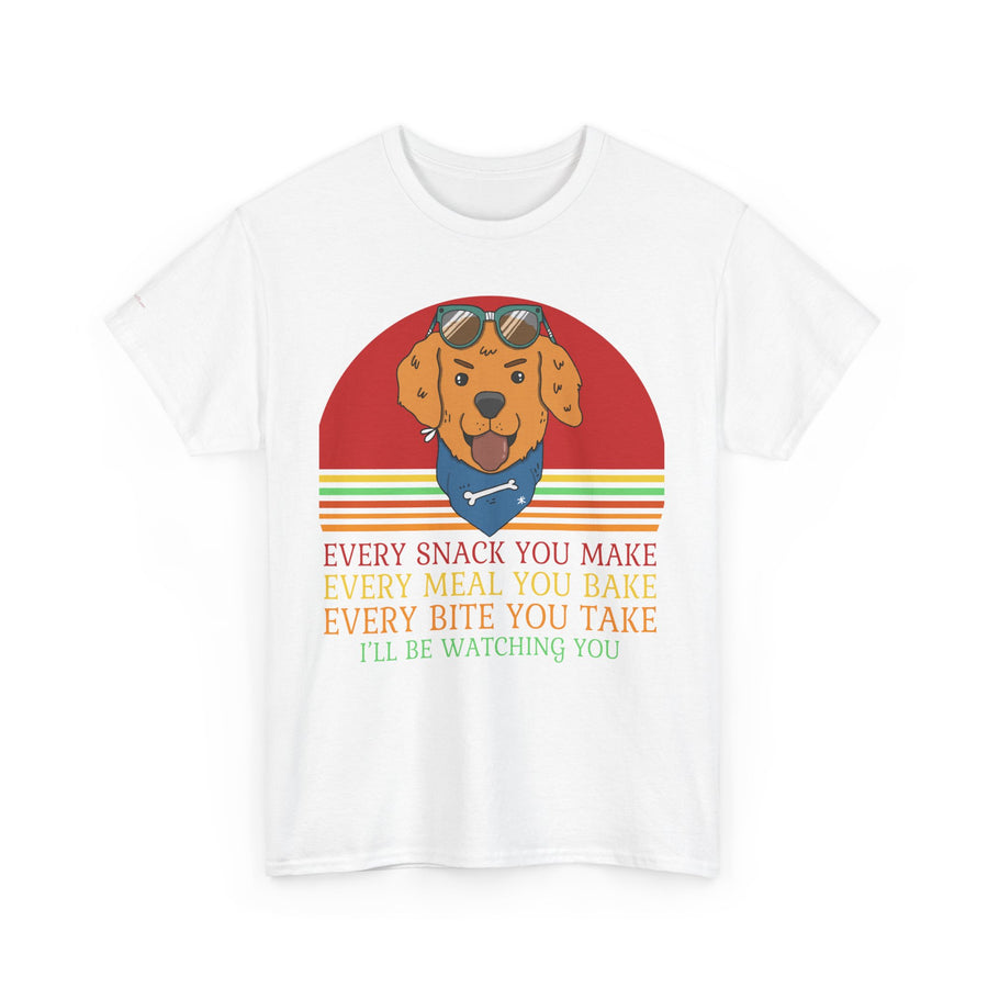 Watchful Dog Snack Lover Tee, Cute Pet Shirt Gift, Animal Lover Humor T-Shirt, Dog Mom Apparel, Funny Gift for Dog Owners