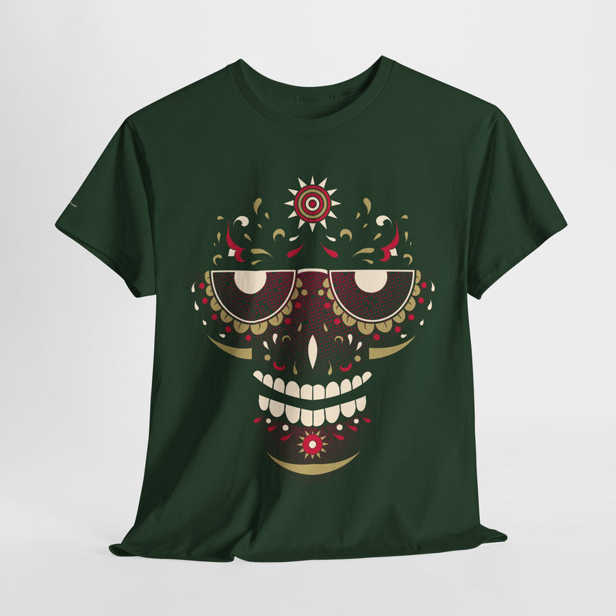Sugar Skull Graphic Tee, Unisex T-Shirt for Day of the Dead, Halloween, Festive Casual Wear, Unique Gift Idea