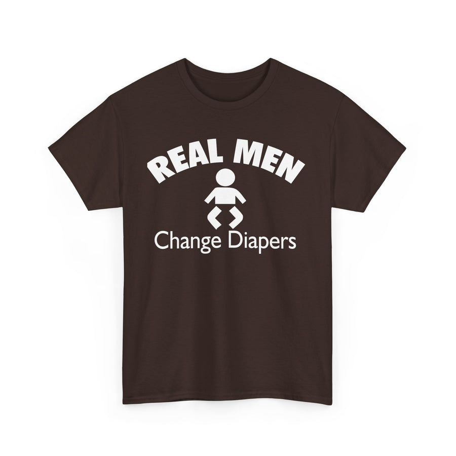 Unisex Humor Tee - 'Real Men Change Diapers'